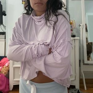 Free People Lilac Cowl Neck Sweater